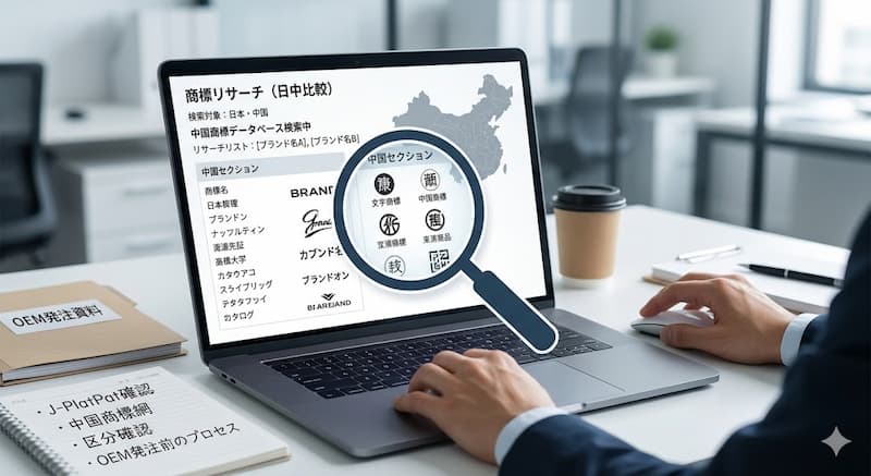 OEM発注前に行うべき日本と中国の商標リサーチ方法