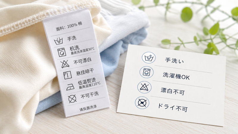中国の洗濯表示マークと日本語の意味の一覧表