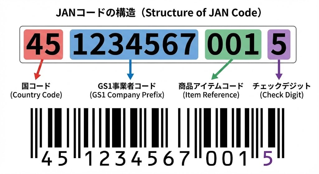 JANコードの桁数と構成図