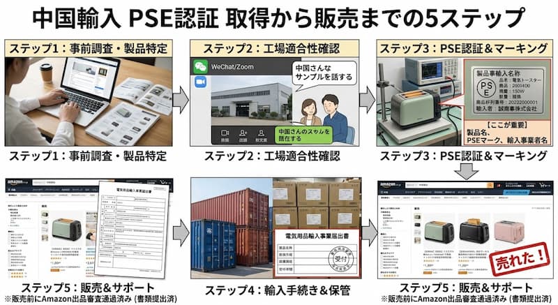 PSE認証を取得する具体的な5つの手順