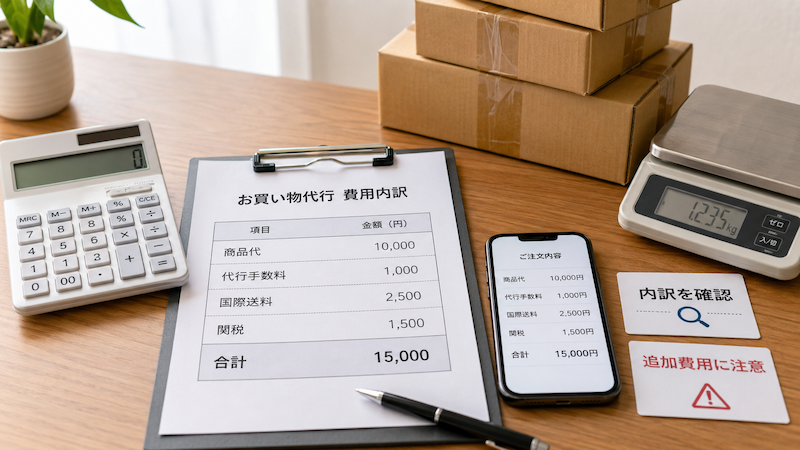買い物代行の手数料と送料の内訳