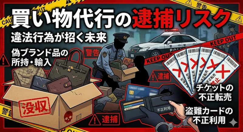 買い物代行で違法行為となり逮捕リスクがある具体例