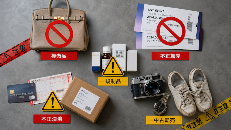 買い物代行で避けたい模倣品や規制品