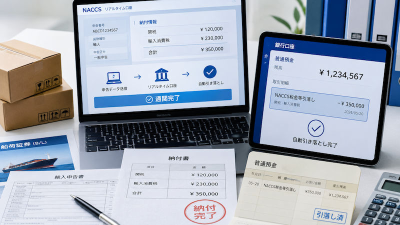 NACCSで関税を自動引き落としする流れ