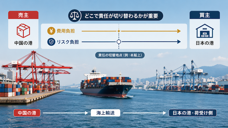 インコタームズ2020の費用負担とリスク移転