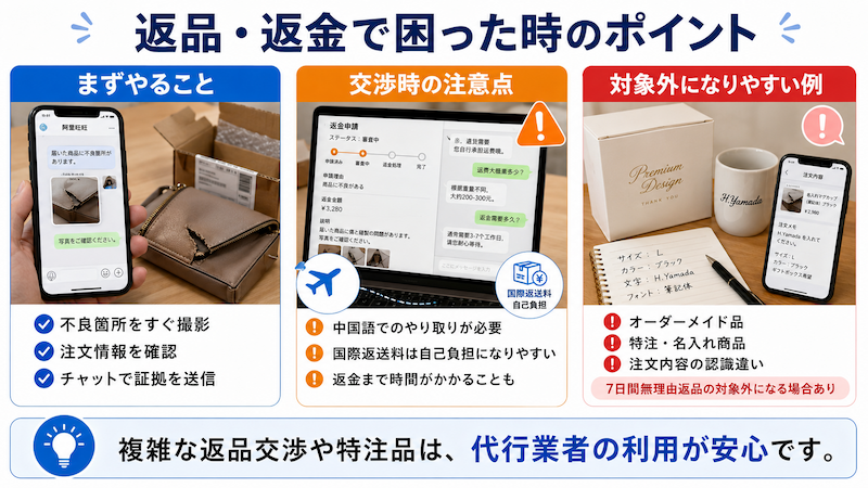 タオバオの返品・返金対応のポイント