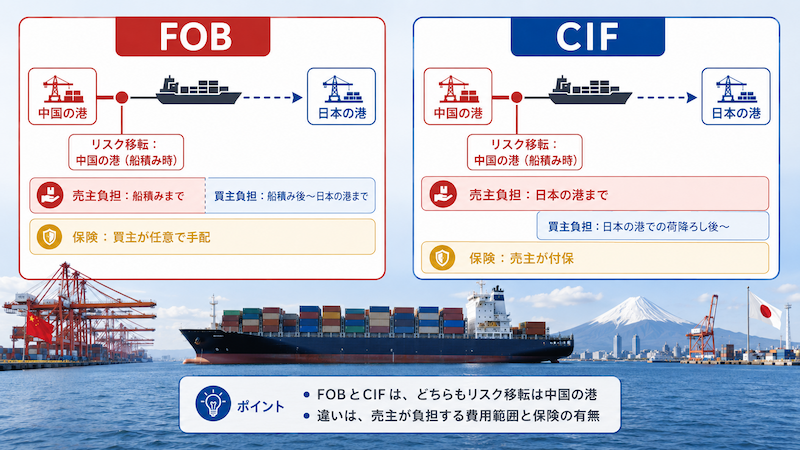 中国輸入の貿易条件とは？FOB・CIF・EXWの違いと失敗しない選び方