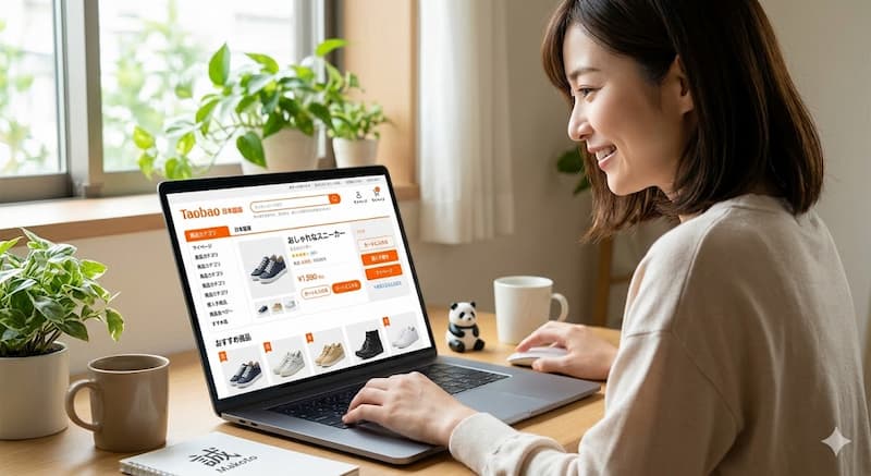 タオバオを日本語で快適に利用する様子
