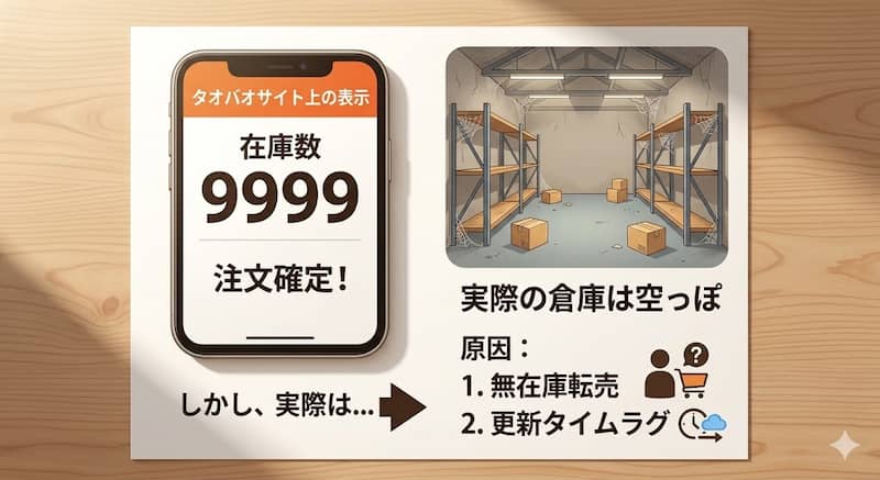 タオバオで在庫切れが多発する無在庫転売とタイムラグの仕組み