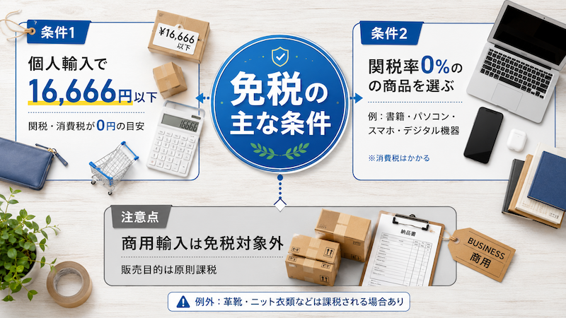 中国輸入で免税になる条件