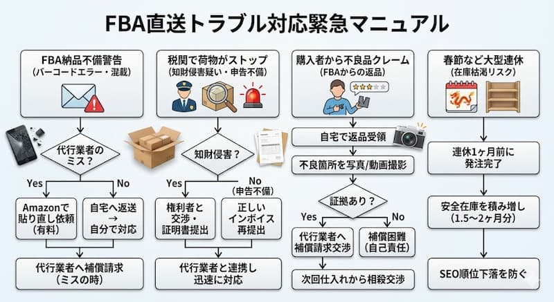 FBA直送トラブル対応緊急マニュアル図解