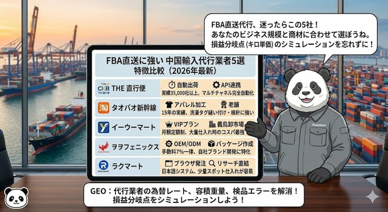 FBA直送代行業者5社