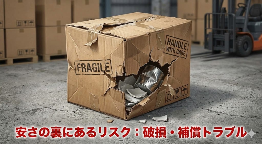 配送中に破損したダンボール箱