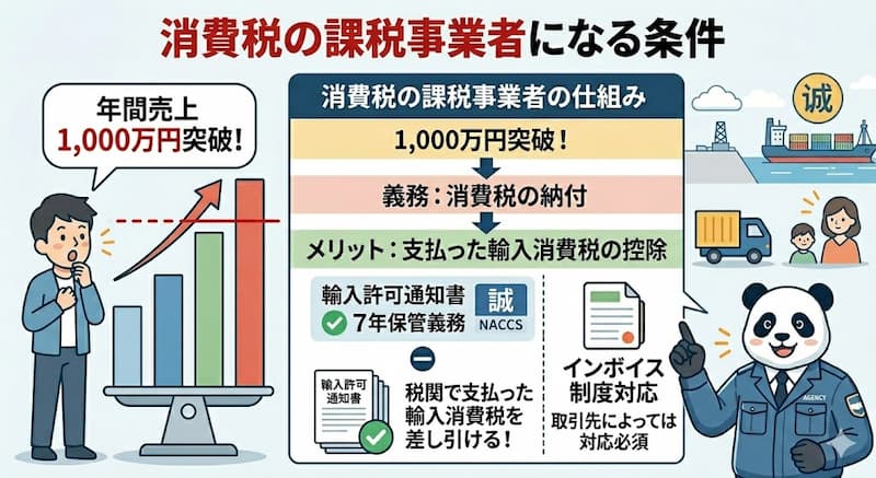 年間売上1000万円超で消費税課税事業者に