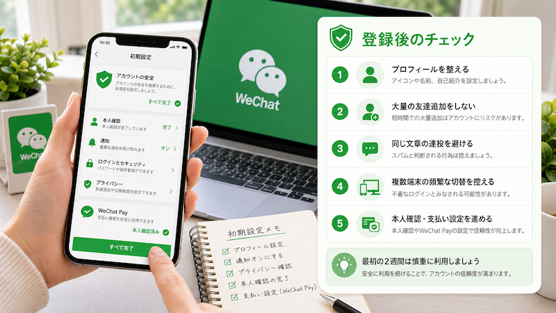 WeChat登録後の初期設定