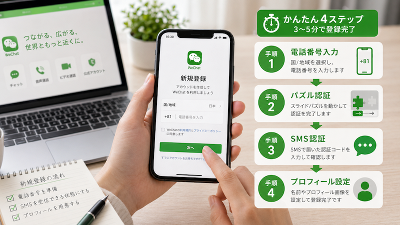 WeChat新規登録の手順