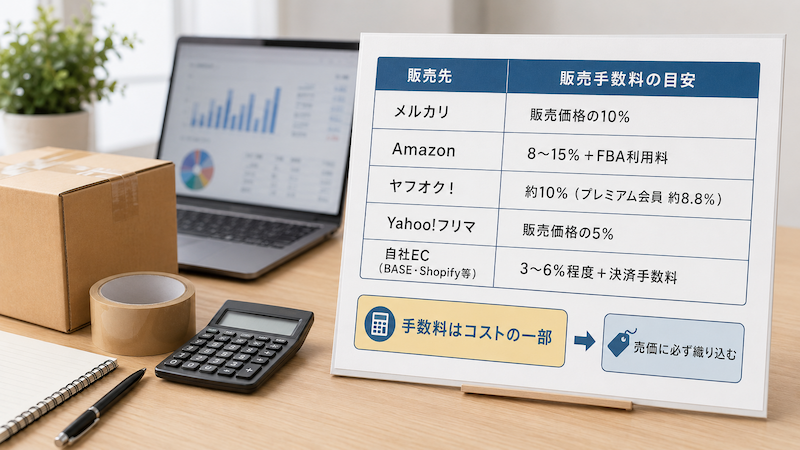 販売先別の手数料比較