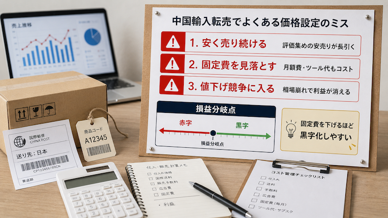 中国輸入の価格設定ミスと損益分岐点