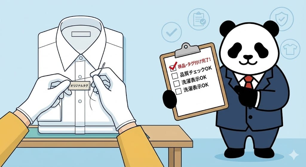 中国輸入アパレルの検品とタグ付け代行