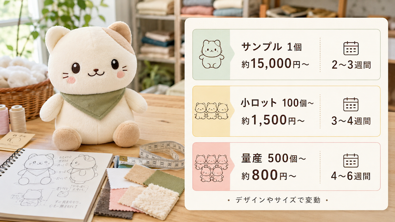 ぬいぐるみOEMの費用相場と最小ロット