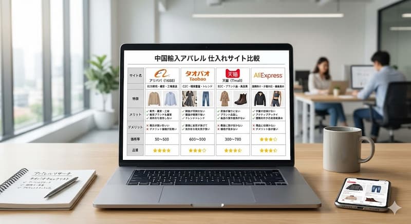 中国輸入アパレルのおすすめ仕入れ通販サイトとアリババの活用