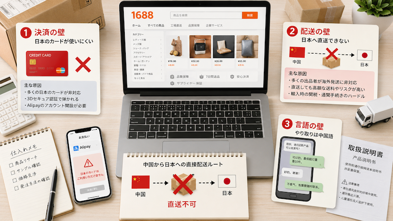 1688を日本から直接購入しにくい理由