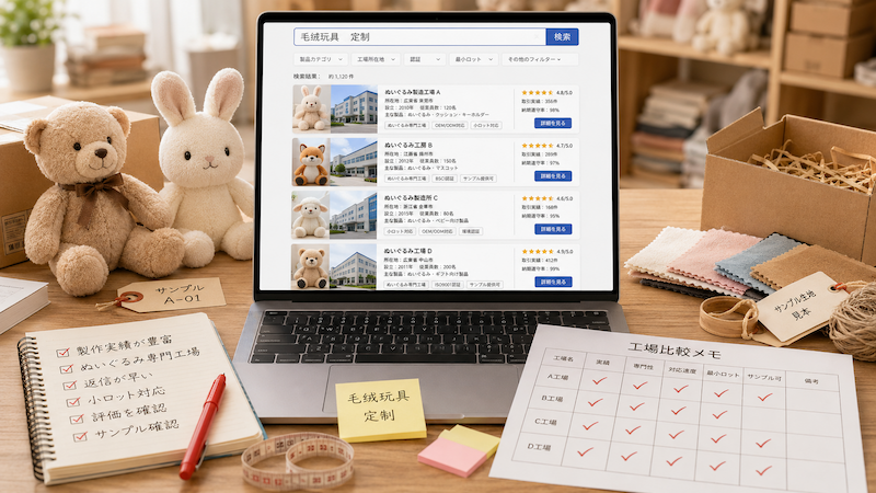 アリババでぬいぐるみOEM工場を探す方法