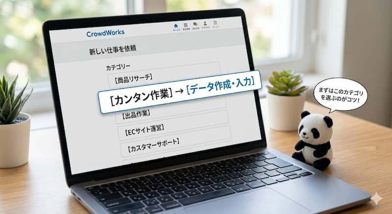 クラウドワークスでの物販外注募集画面
