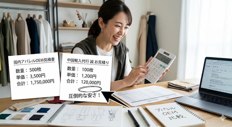 中国アパレルOEMと国内生産の違いと製造コストのメリット