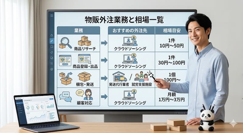 物販外注業務と相場一覧
