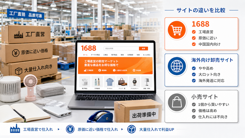 1688仕入れと他サイトの違い