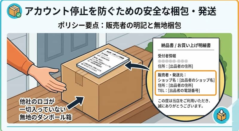 Amazonドロップシッピングで必須となる販売者の明記と無地梱包