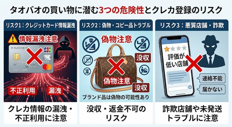タオバオの買い物に潜む3つの危険性とクレカ登録のリスク