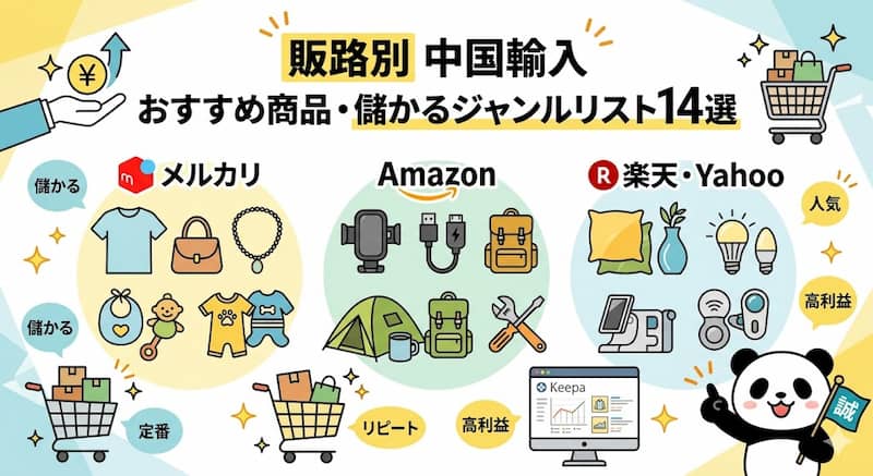 販路別・中国輸入の儲かる商品ジャンルリスト