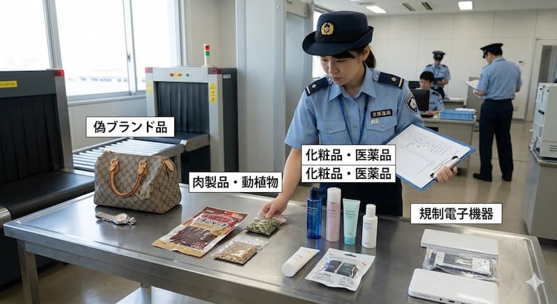 税関で没収されやすい中国輸入商品の検査風景