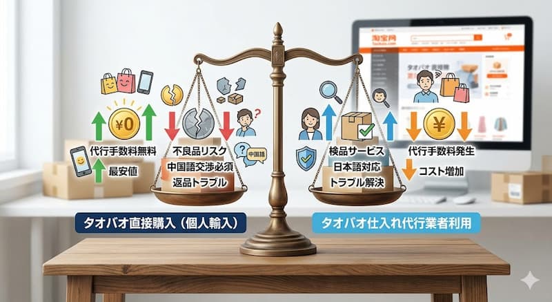 タオバオで直接購入するメリットとデメリットの比較