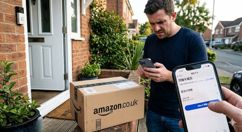 eBay無在庫転売でAmazonの箱で届きクレームになる様子