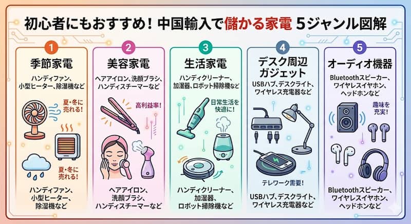 中国輸入で儲かるおすすめ家電ジャンル5選