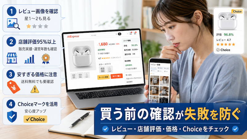 アリエクの地雷商品を見分ける方法