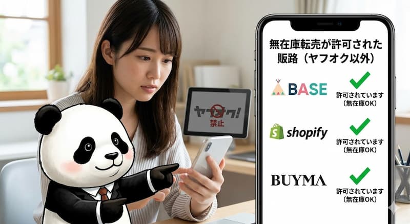 ヤフオク以外の無在庫転売「許可された販路」
