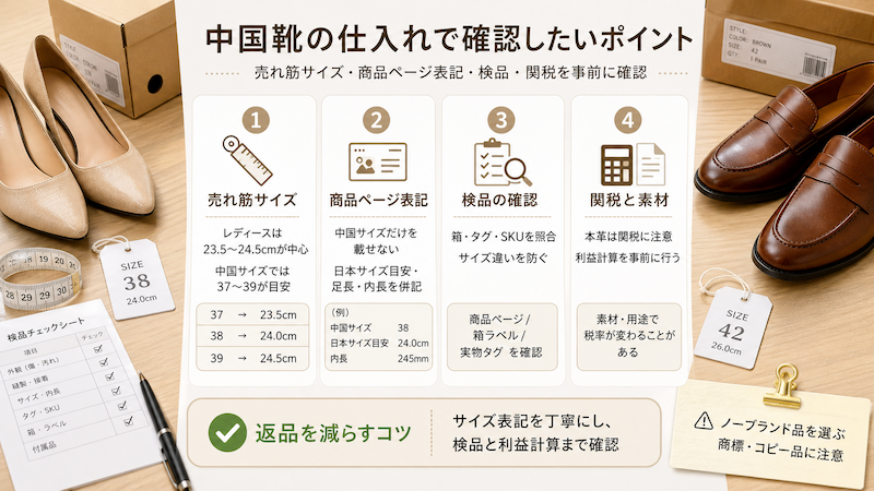 中国靴の売れるサイズと注意点