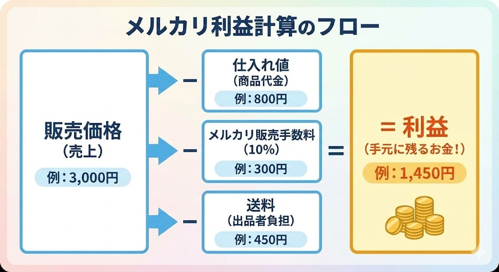 メルカリの利益計算と手数料