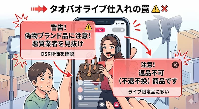タオバオライブ仕入れの注意点と偽物対策