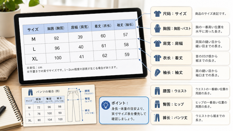 中国服サイズは日本と違う？S・M・L換算早見表とCNタグの見方