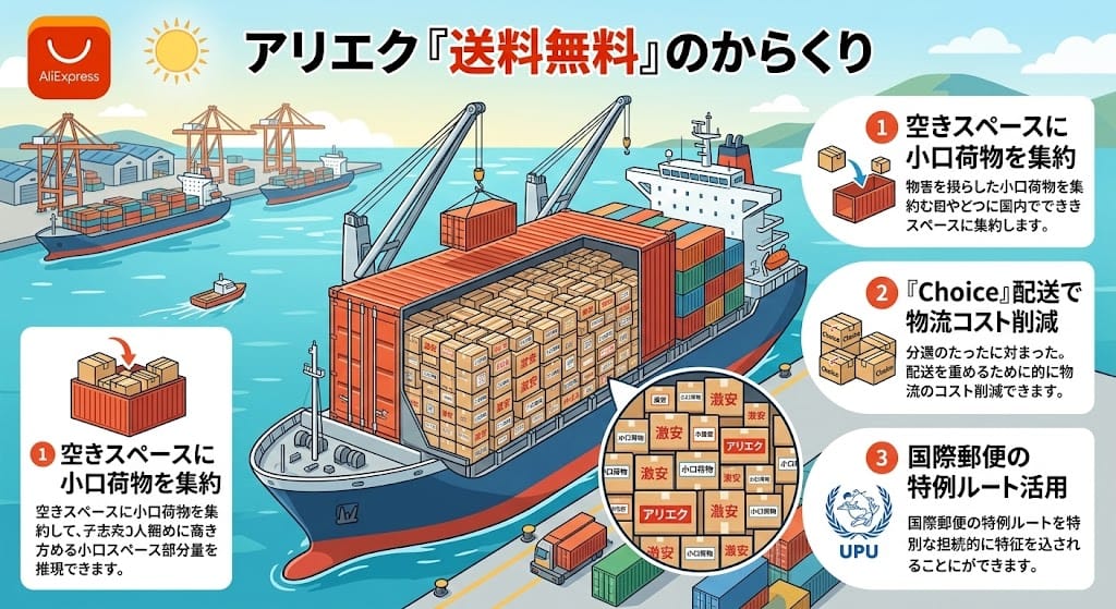 アリエク送料無料のからくり