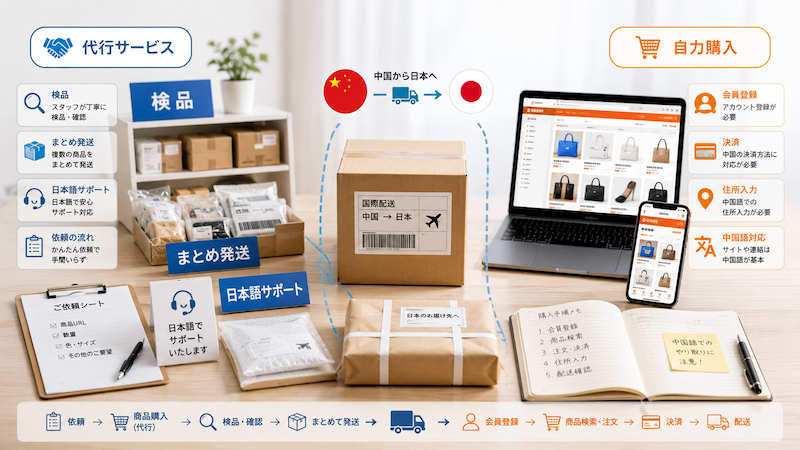 中国グッズ代行と自力購入の違い