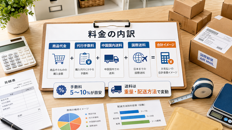 中国グッズ代行の料金内訳