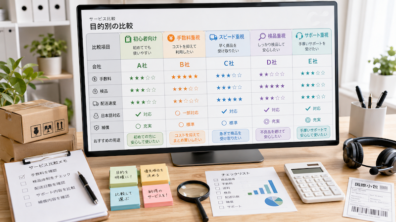 目的別の中国グッズ代行比較