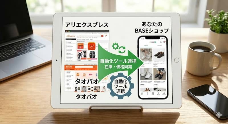 BASE無在庫販売におすすめの中国輸入仕入れ先と自動化ツールの連携