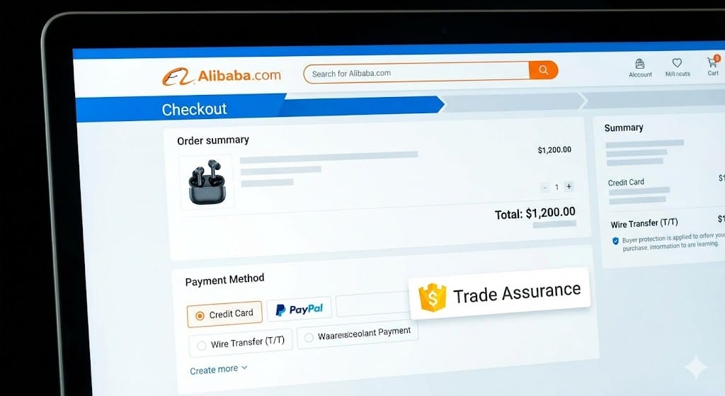 アリババ決済画面のTrade Assurance（貿易保証）